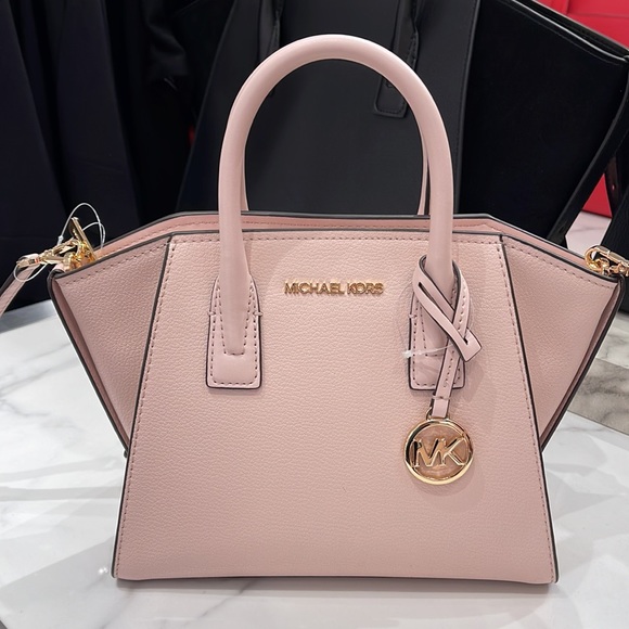 Michael Kors Avril Small Signature PVC Top Zip Satchel Crossbody Bag - Picture 2 of 16